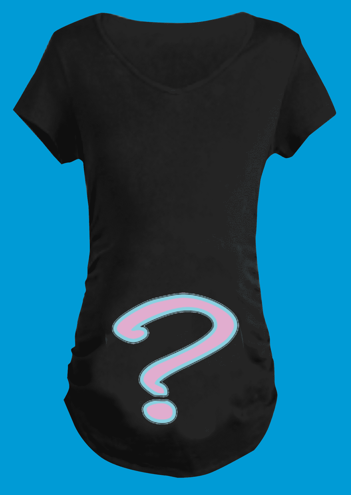 baby blue ad pink question mark for gender reveal