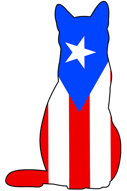 Puerto Rican Flag shaped like a cat