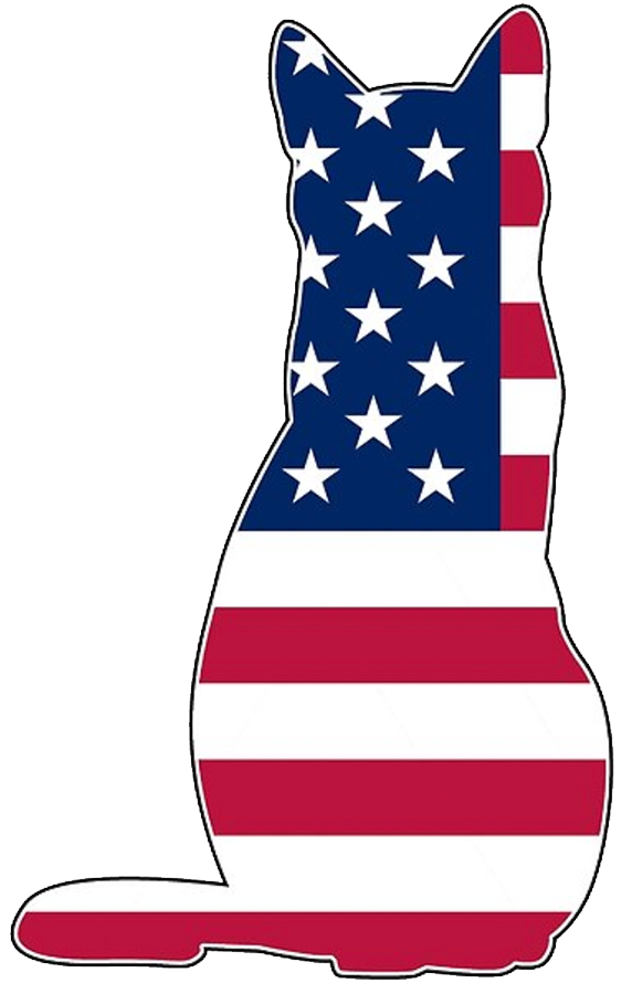 United States Flag shaped like a cat