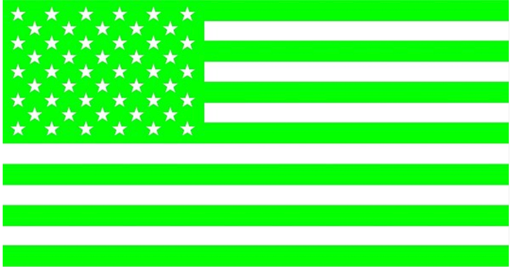 Lime color United States Flag