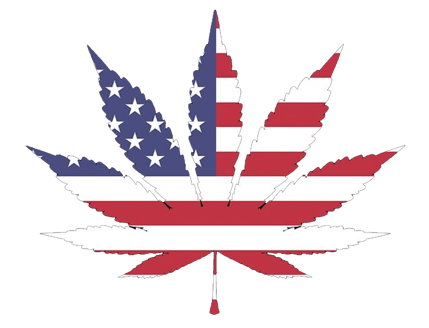 United States Flag shaped like a refer leaf