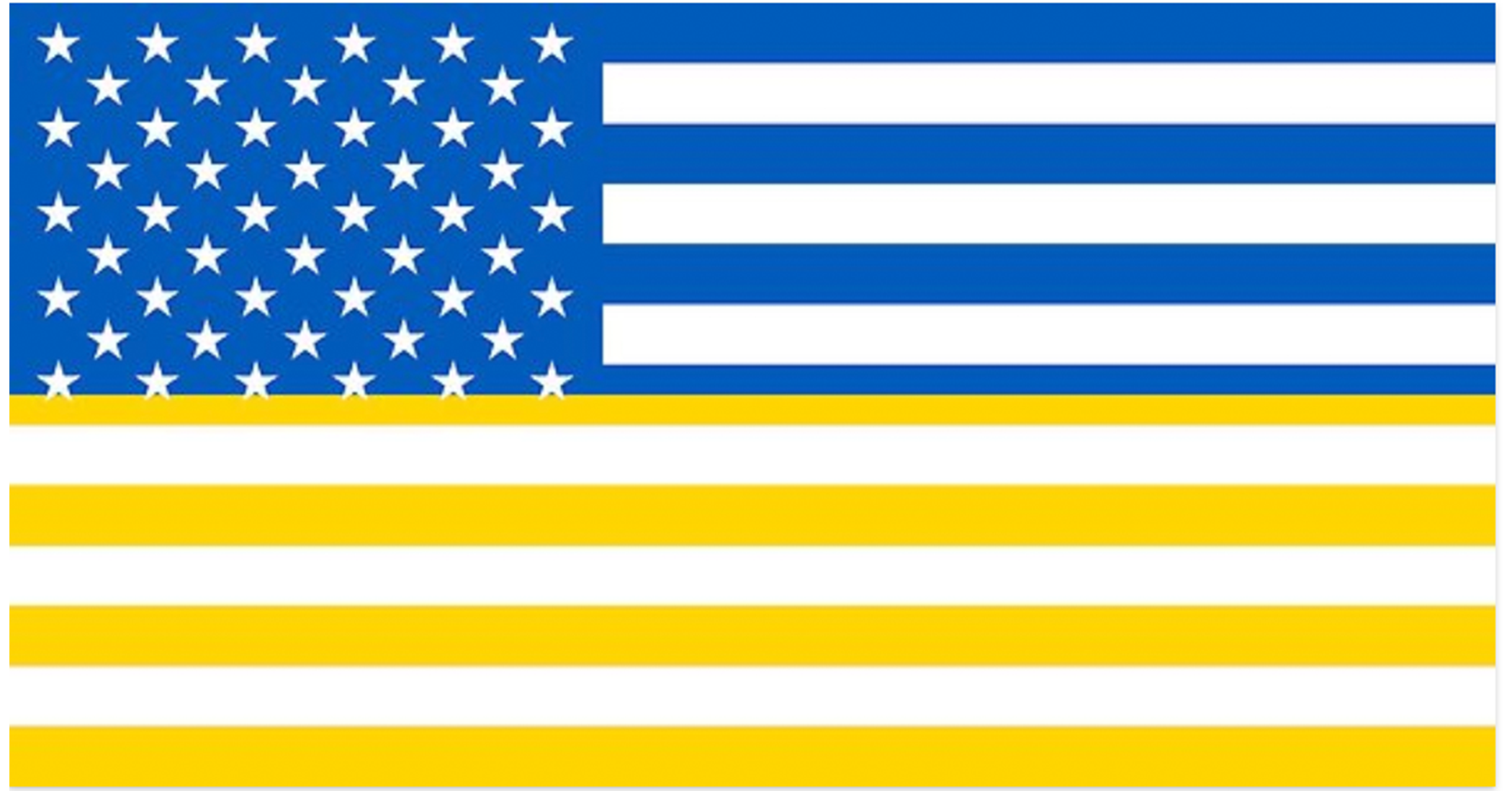 Ukraine colored United States Flag