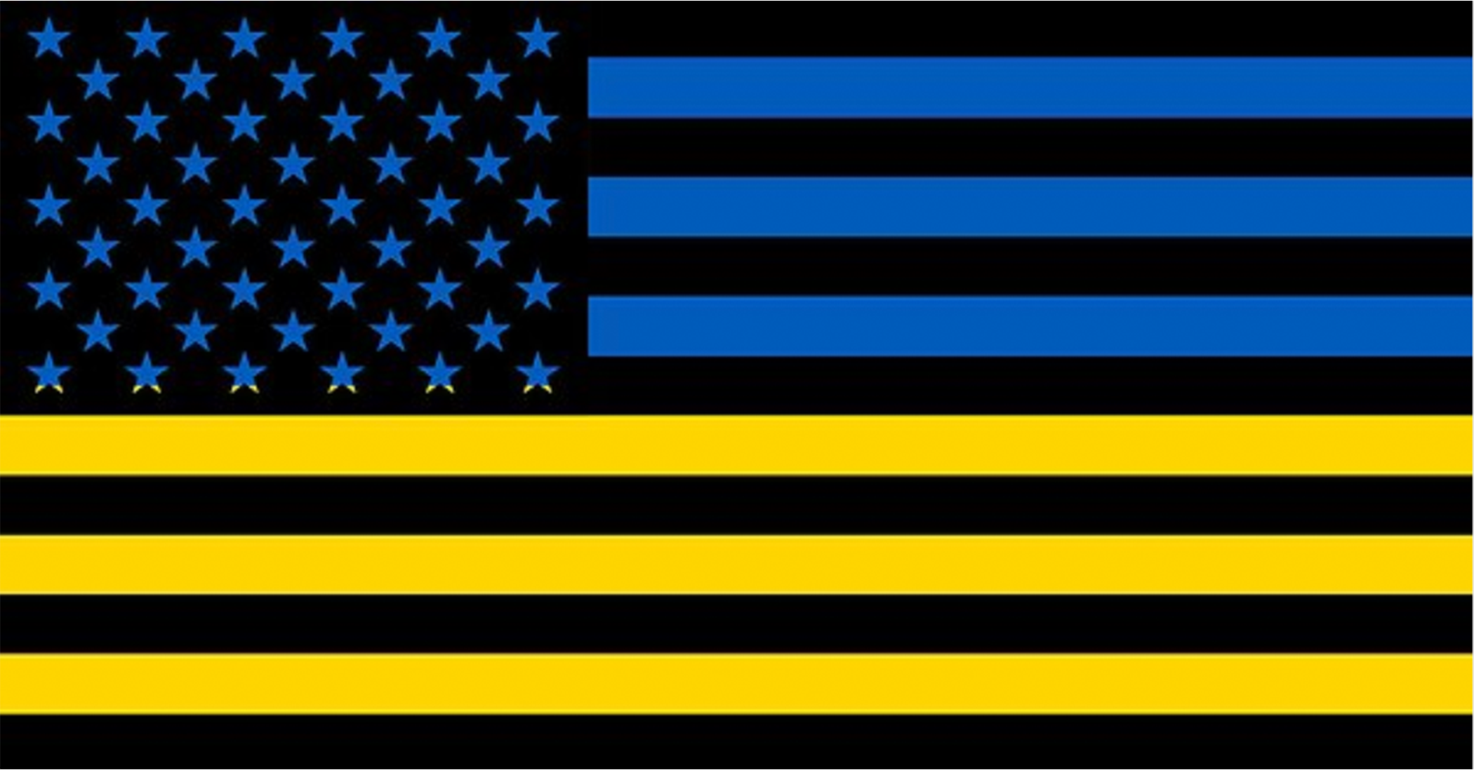 Ukraine colored United States Flag