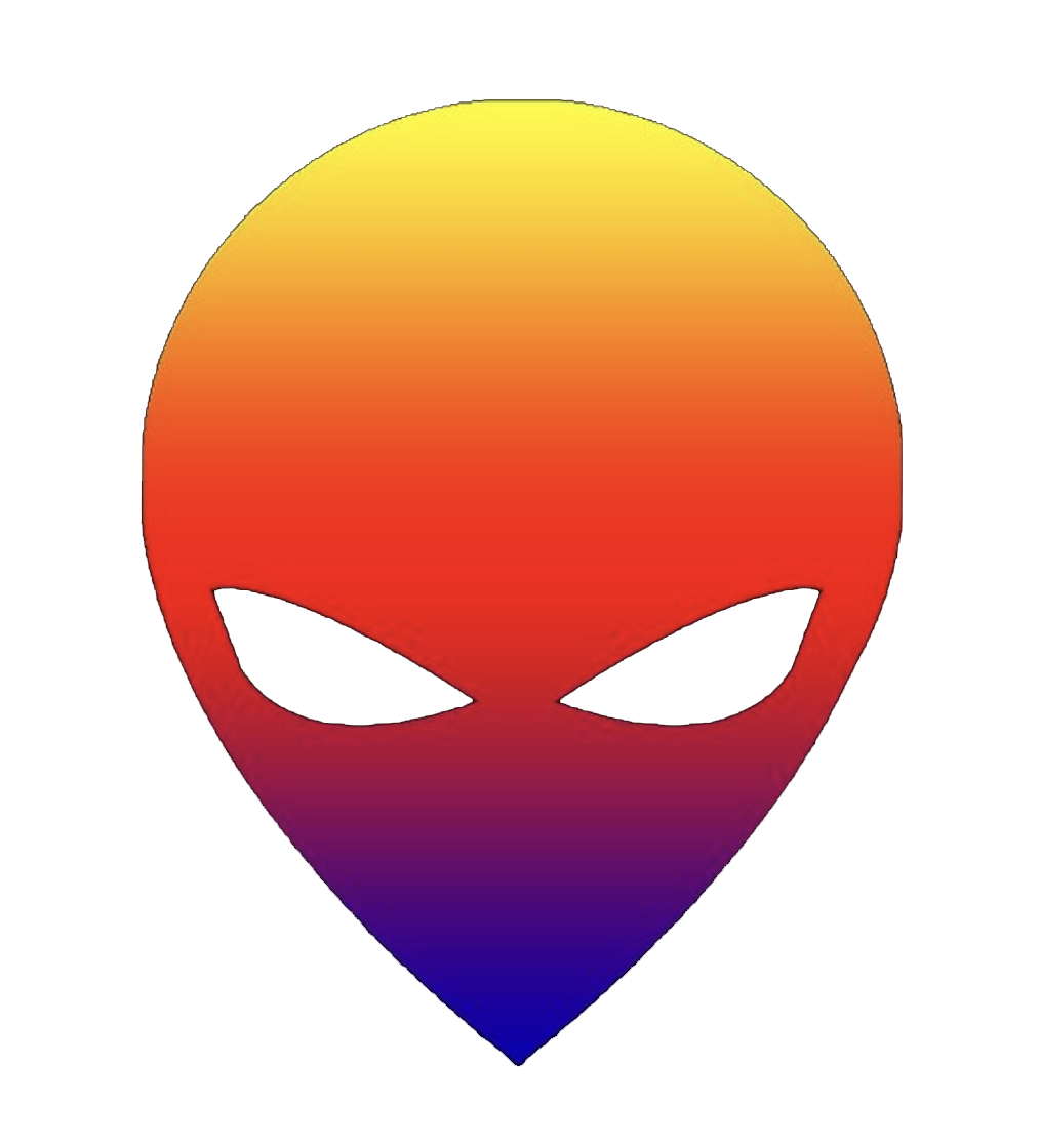 rainbow gradient alien head