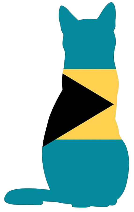 Bahamas Flag shaped like a cat