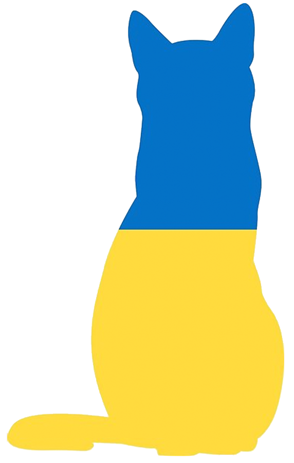 Ukrainian Flag shaped like a cat