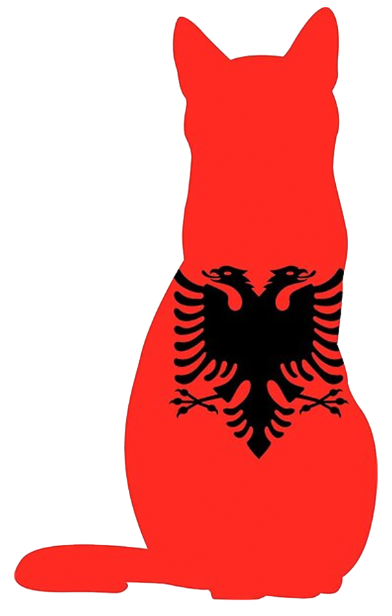 Albanian Flag shaped like a cat