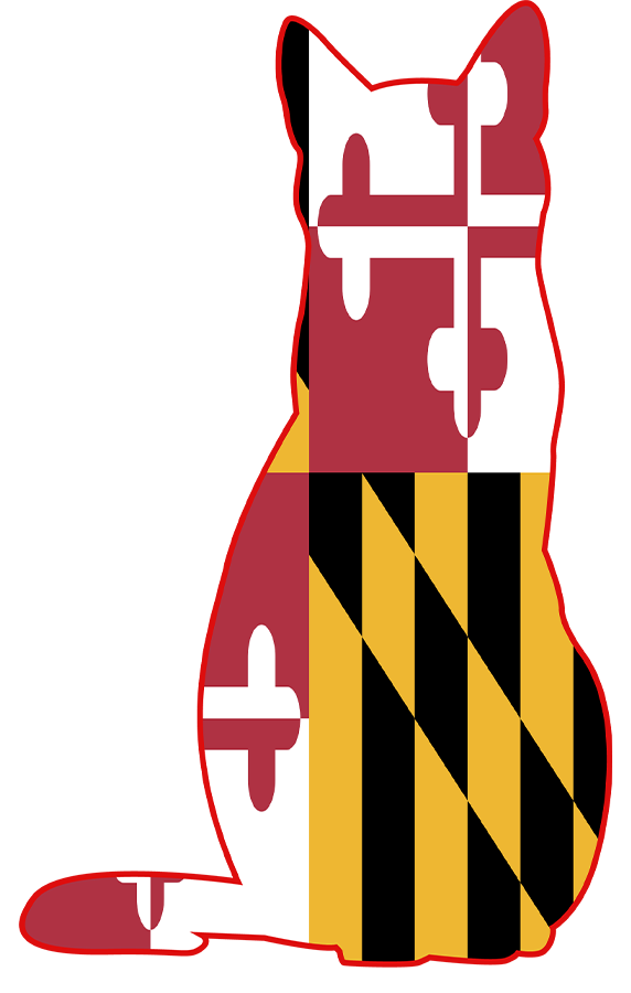 Maryland Flag shaped like a cat