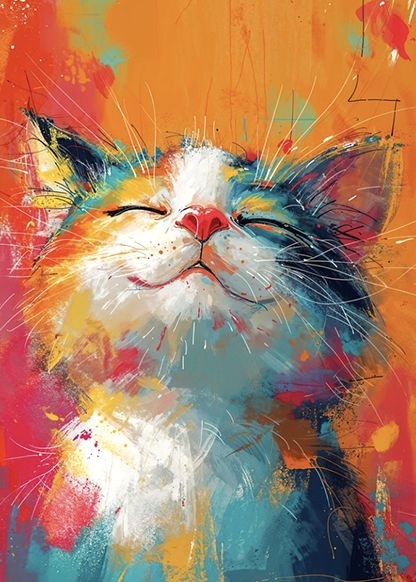 smiling kitten painting